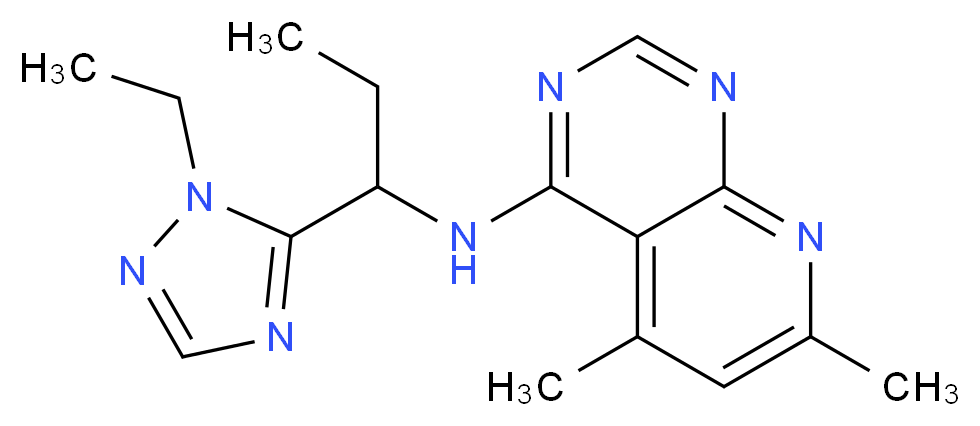 N-[1-(1-ethyl-1H-1,2,4-triazol-5-yl)propyl]-5,7-dimethylpyrido[2,3-d]pyrimidin-4-amine_分子结构_CAS_)