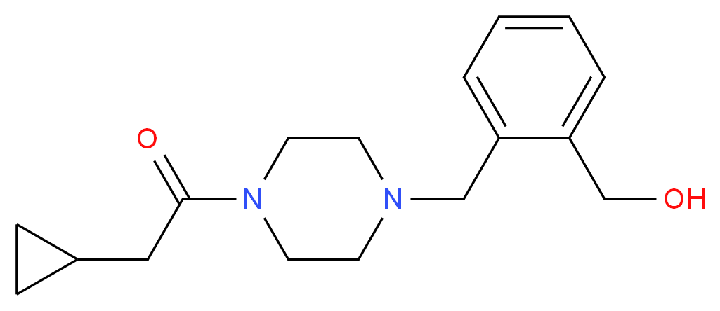 (2-{[4-(cyclopropylacetyl)piperazin-1-yl]methyl}phenyl)methanol_分子结构_CAS_)