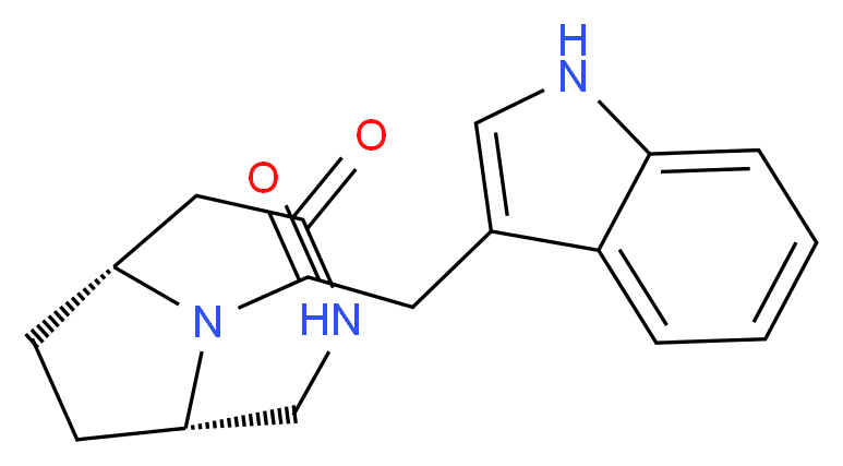 (1S*,6R*)-9-(1H-indol-3-ylacetyl)-3,9-diazabicyclo[4.2.1]nonan-4-one_分子结构_CAS_)