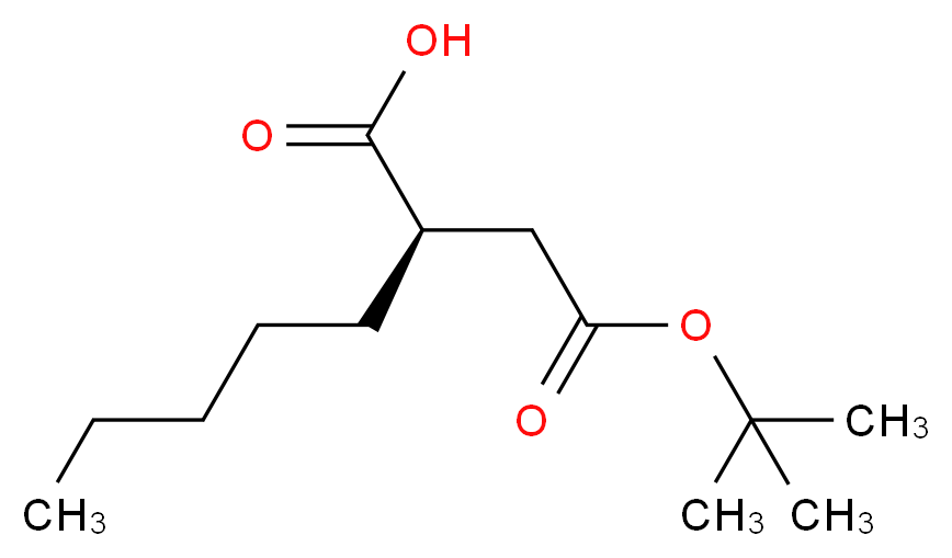 (2R)-2-[2-(tert-butoxy)-2-oxoethyl]heptanoic acid_分子结构_CAS_153427-69-1