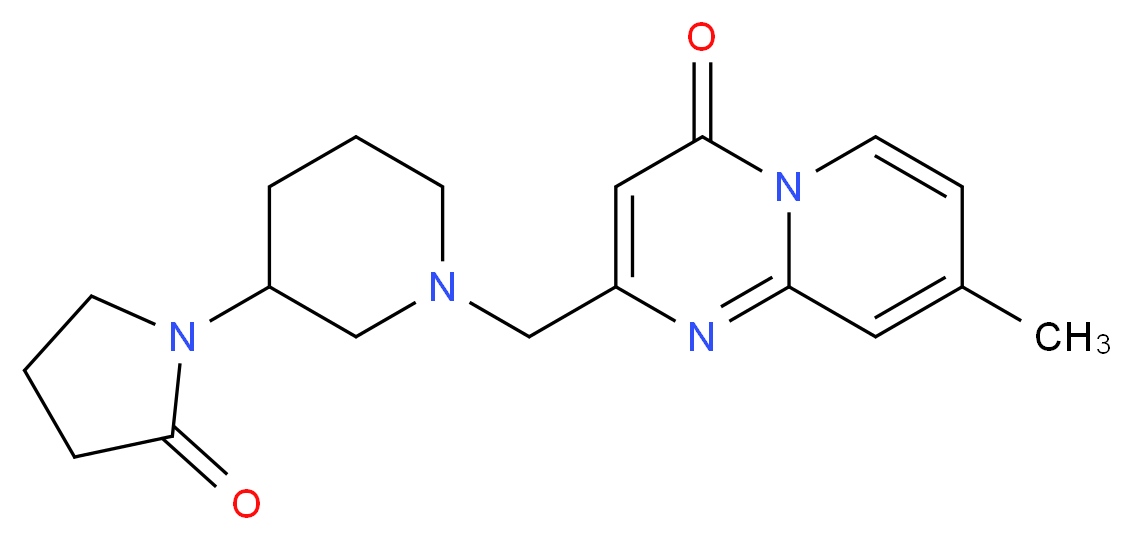 8-methyl-2-{[3-(2-oxopyrrolidin-1-yl)piperidin-1-yl]methyl}-4H-pyrido[1,2-a]pyrimidin-4-one_分子结构_CAS_)