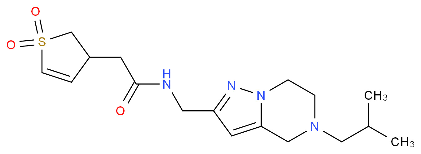 2-(1,1-dioxido-2,3-dihydro-3-thienyl)-N-[(5-isobutyl-4,5,6,7-tetrahydropyrazolo[1,5-a]pyrazin-2-yl)methyl]acetamide_分子结构_CAS_)