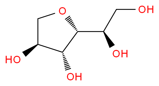 (2R,3R,4S)-2-[(1R)-1,2-dihydroxyethyl]oxolane-3,4-diol_分子结构_CAS_27299-12-3