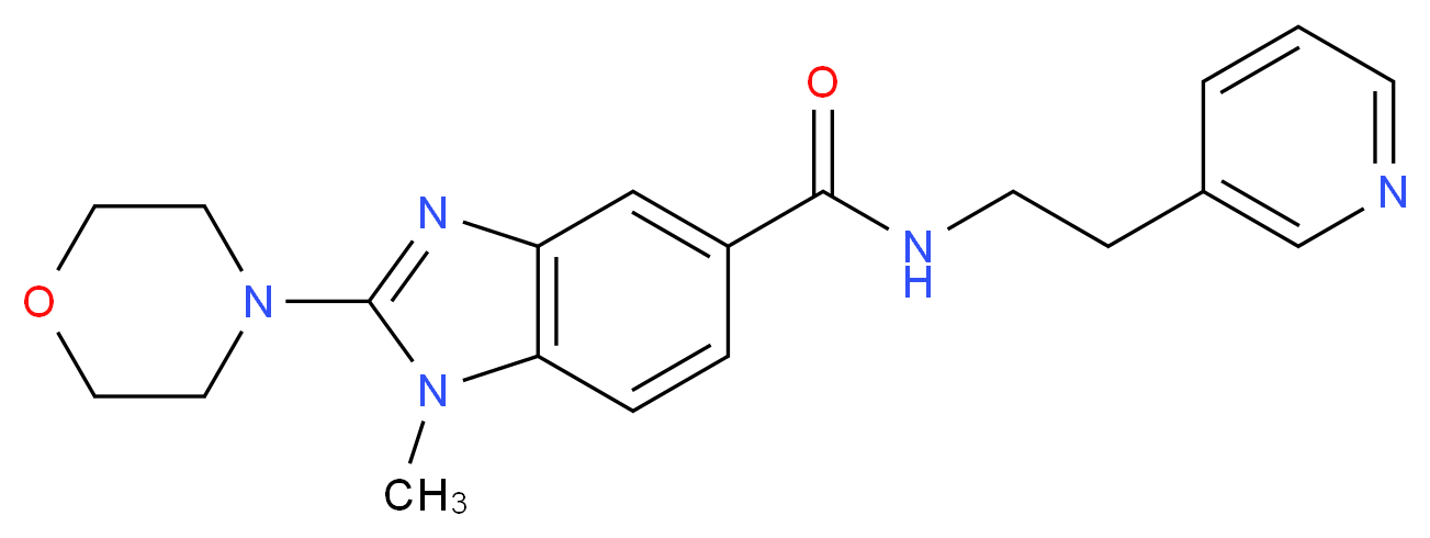 1-methyl-2-(4-morpholinyl)-N-[2-(3-pyridinyl)ethyl]-1H-benzimidazole-5-carboxamide_分子结构_CAS_)