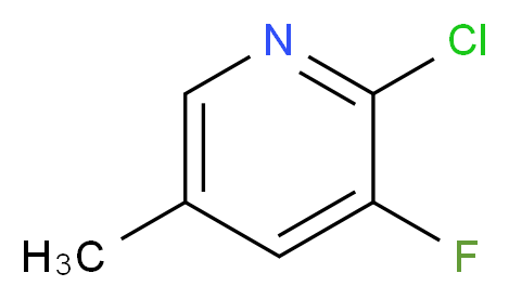  2-Chloro-3-fluoro-5-picoline _分子结构_CAS_34552-15-3)