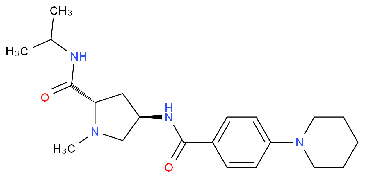 (4R)-N-isopropyl-1-methyl-4-[(4-piperidin-1-ylbenzoyl)amino]-L-prolinamide_分子结构_CAS_)