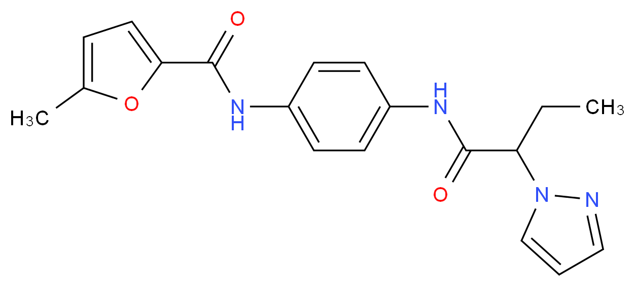 5-methyl-N-(4-{[2-(1H-pyrazol-1-yl)butanoyl]amino}phenyl)-2-furamide_分子结构_CAS_)