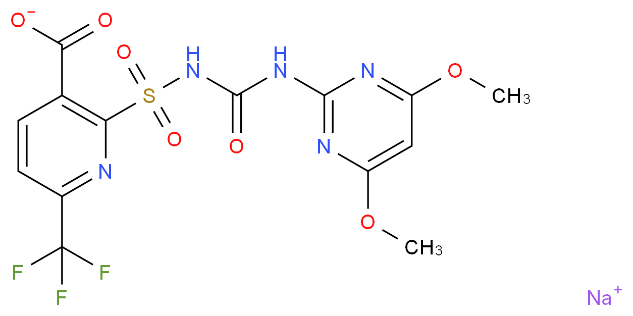 sodium 2-({[(4,6-dimethoxypyrimidin-2-yl)carbamoyl]amino}sulfonyl)-6-(trifluoromethyl)pyridine-3-carboxylate_分子结构_CAS_144740-54-5