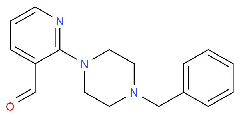 2-(4-Benzylpiperazino)nicotinaldehyde_分子结构_CAS_)