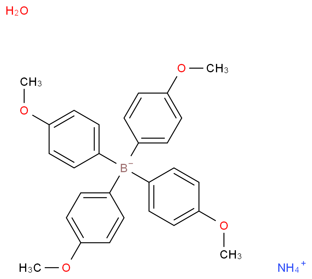 ammonium tetrakis(4-methoxyphenyl)boranuide hydrate_分子结构_CAS_314075-09-7