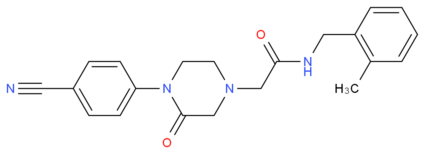 2-[4-(4-cyanophenyl)-3-oxo-1-piperazinyl]-N-(2-methylbenzyl)acetamide_分子结构_CAS_)