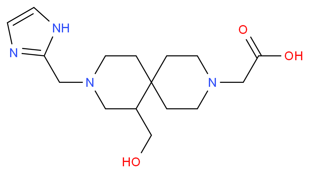 [7-(hydroxymethyl)-9-(1H-imidazol-2-ylmethyl)-3,9-diazaspiro[5.5]undec-3-yl]acetic acid_分子结构_CAS_)