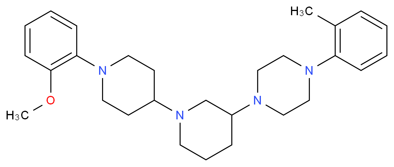 1'-(2-methoxyphenyl)-3-[4-(2-methylphenyl)-1-piperazinyl]-1,4'-bipiperidine_分子结构_CAS_)