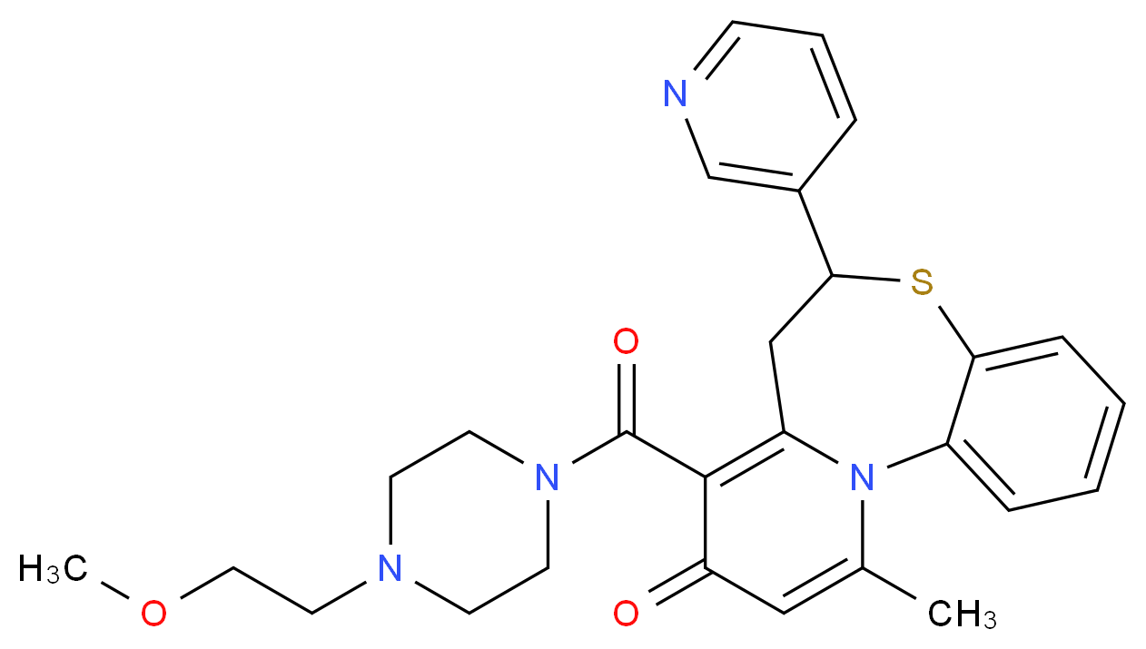 8-{[4-(2-methoxyethyl)-1-piperazinyl]carbonyl}-11-methyl-6-(3-pyridinyl)-6,7-dihydro-9H-pyrido[2,1-d][1,5]benzothiazepin-9-one_分子结构_CAS_)