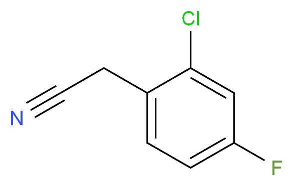 2-Chloro-4-fluorobenzyl cyanide_分子结构_CAS_75279-56-0)