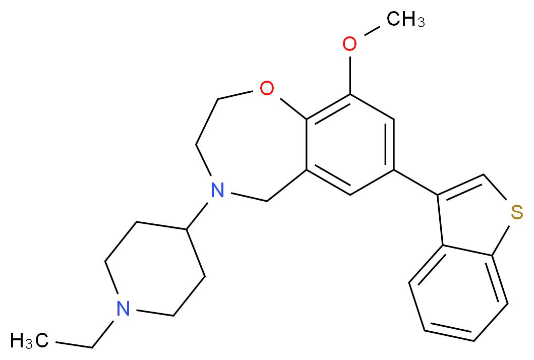7-(1-benzothien-3-yl)-4-(1-ethyl-4-piperidinyl)-9-methoxy-2,3,4,5-tetrahydro-1,4-benzoxazepine_分子结构_CAS_)