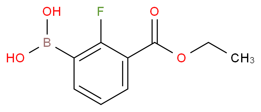 [3-(ethoxycarbonyl)-2-fluorophenyl]boronic acid_分子结构_CAS_1072952-52-3