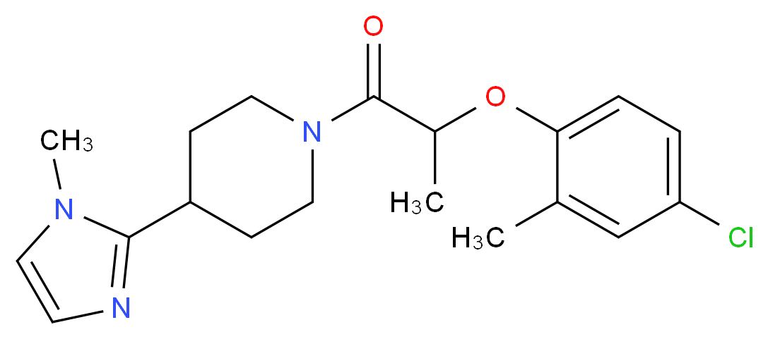 1-[2-(4-chloro-2-methylphenoxy)propanoyl]-4-(1-methyl-1H-imidazol-2-yl)piperidine_分子结构_CAS_)