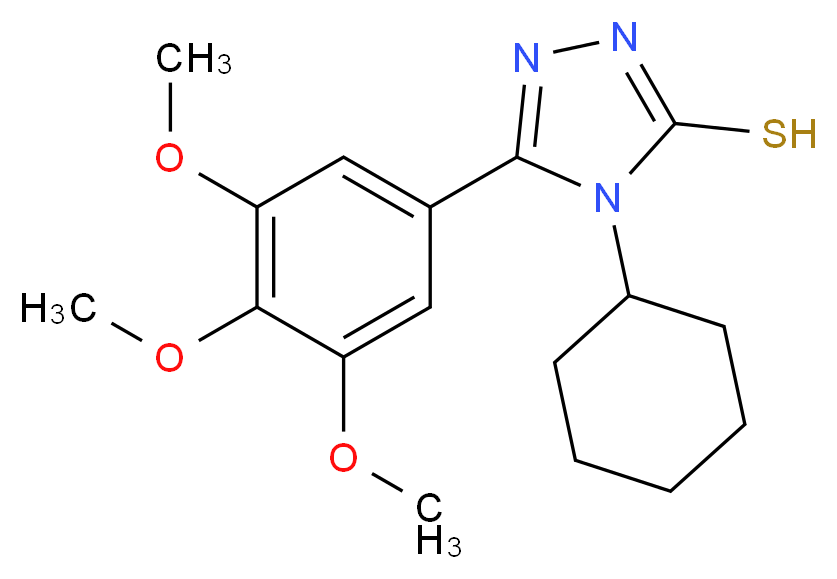 4-cyclohexyl-5-(3,4,5-trimethoxyphenyl)-4H-1,2,4-triazole-3-thiol_分子结构_CAS_26028-97-7