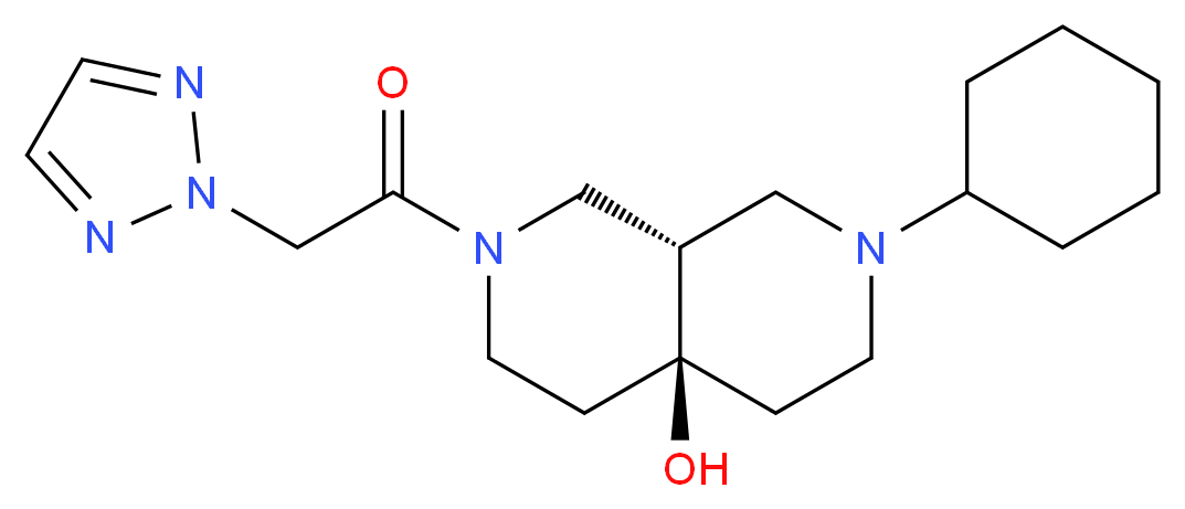 (4aS*,8aS*)-2-cyclohexyl-7-(2H-1,2,3-triazol-2-ylacetyl)octahydro-2,7-naphthyridin-4a(2H)-ol_分子结构_CAS_)