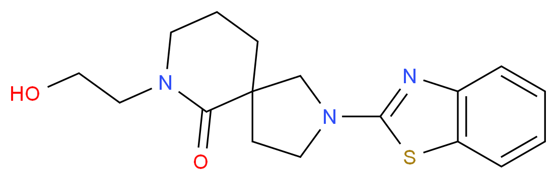 2-(1,3-benzothiazol-2-yl)-7-(2-hydroxyethyl)-2,7-diazaspiro[4.5]decan-6-one_分子结构_CAS_)