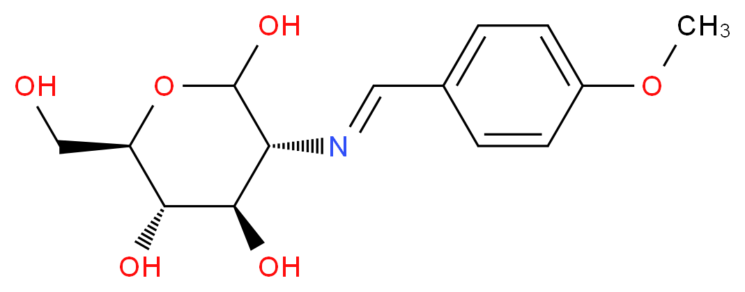 (3R,4R,5S,6R)-6-(hydroxymethyl)-3-[(E)-[(4-methoxyphenyl)methylidene]amino]oxane-2,4,5-triol_分子结构_CAS_51471-40-0