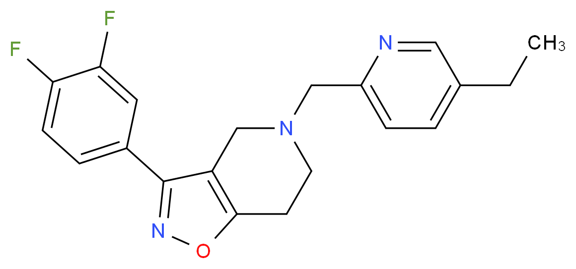 3-(3,4-difluorophenyl)-5-[(5-ethylpyridin-2-yl)methyl]-4,5,6,7-tetrahydroisoxazolo[4,5-c]pyridine_分子结构_CAS_)