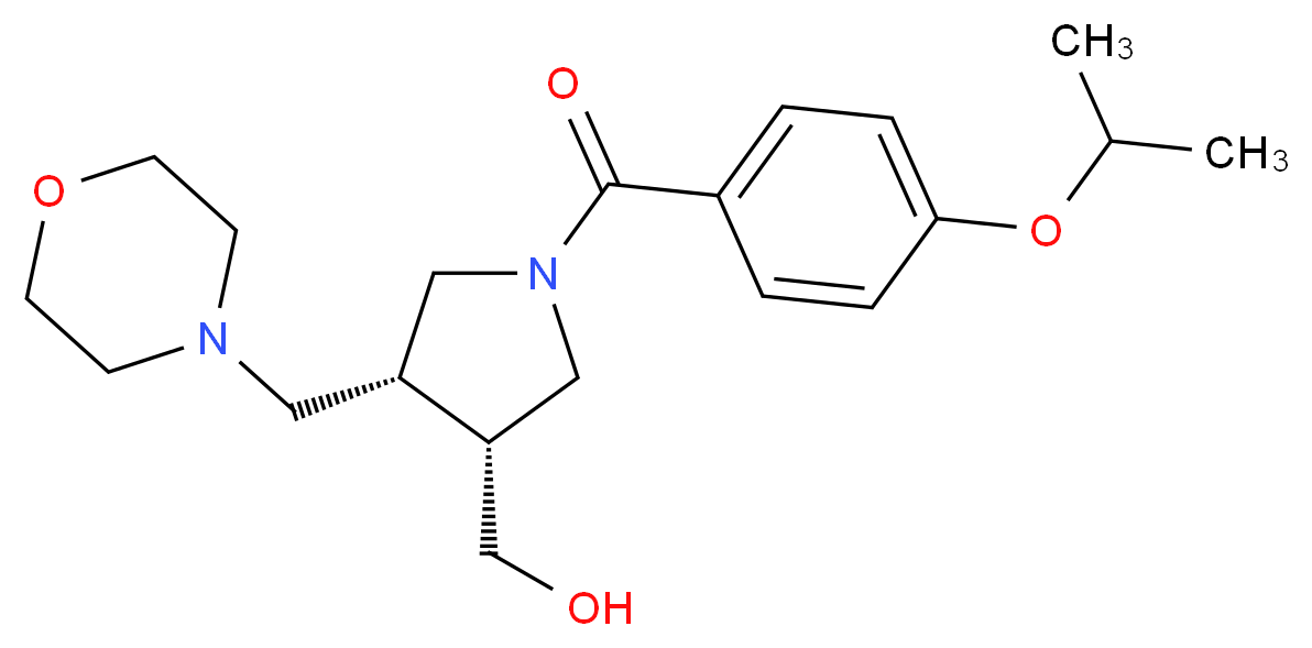 [(3R*,4R*)-1-(4-isopropoxybenzoyl)-4-(morpholin-4-ylmethyl)pyrrolidin-3-yl]methanol_分子结构_CAS_)