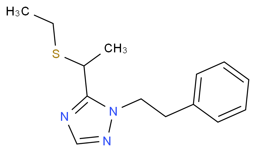 5-[1-(ethylthio)ethyl]-1-(2-phenylethyl)-1H-1,2,4-triazole_分子结构_CAS_)