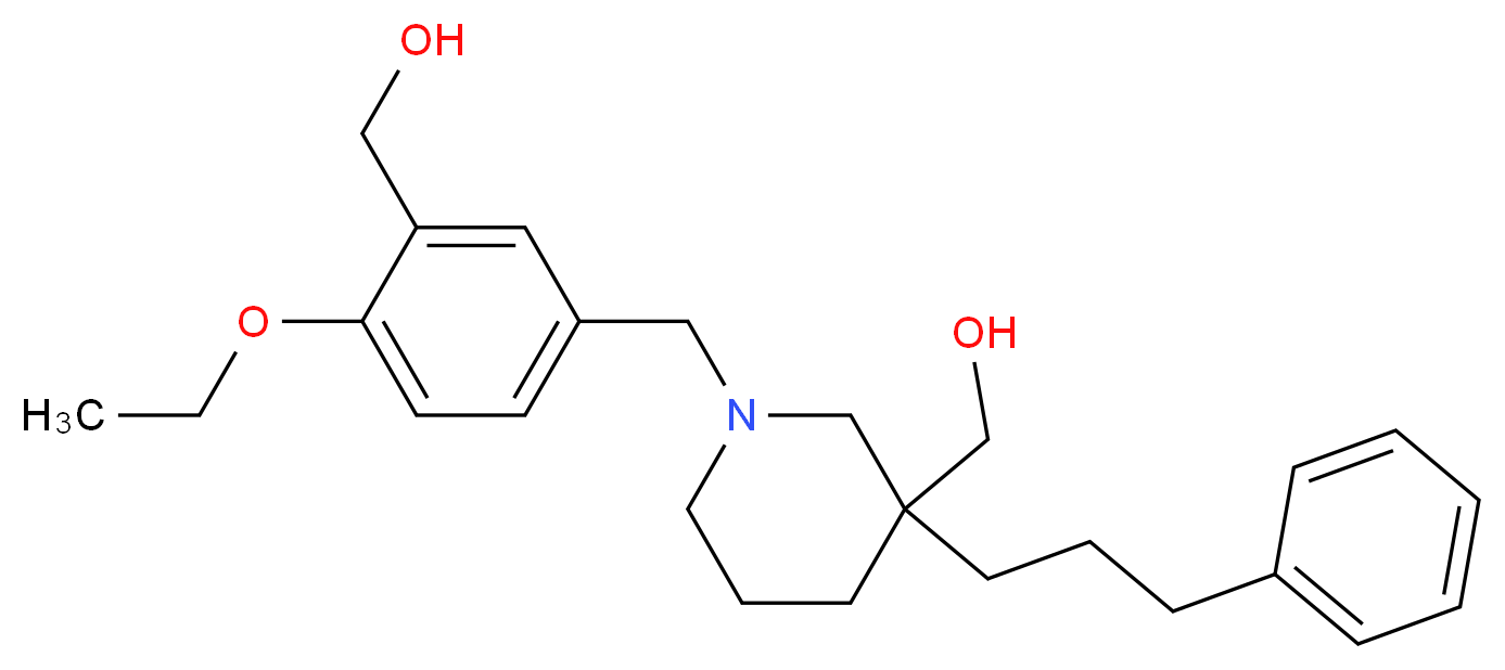 [1-[4-ethoxy-3-(hydroxymethyl)benzyl]-3-(3-phenylpropyl)-3-piperidinyl]methanol_分子结构_CAS_)