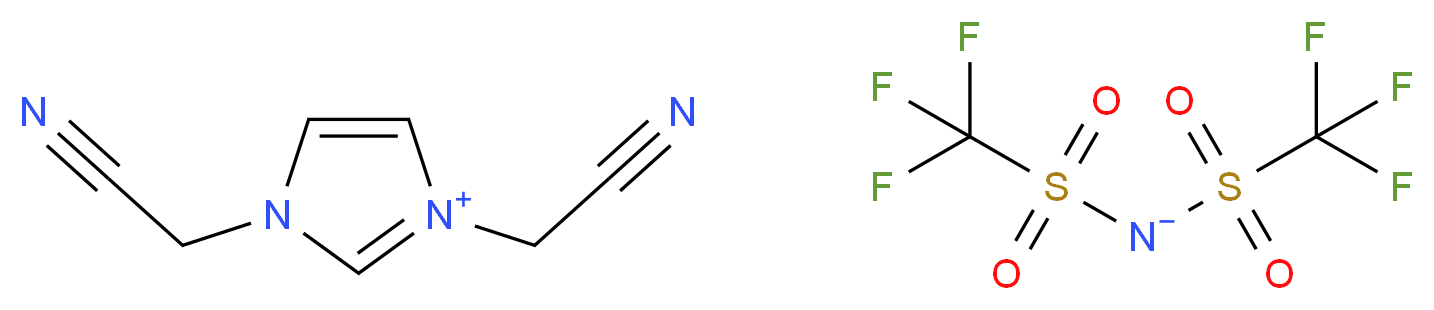 1,3-bis(cyanomethyl)-1H-imidazol-3-ium; trifluoro[(trifluoromethanesulfonylazanidyl)sulfonyl]methane_分子结构_CAS_934047-87-7