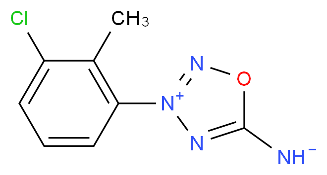 5-azanidyl-3-(3-chloro-2-methylphenyl)-1,2,3$l^{5},4-oxatriazol-3-ylium_分子结构_CAS_144575-27-9