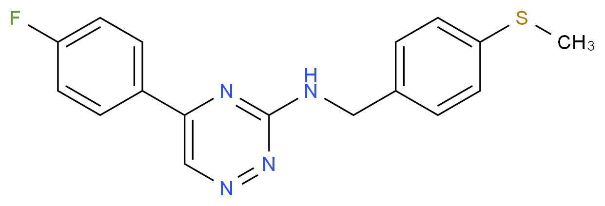 5-(4-fluorophenyl)-N-[4-(methylthio)benzyl]-1,2,4-triazin-3-amine_分子结构_CAS_)