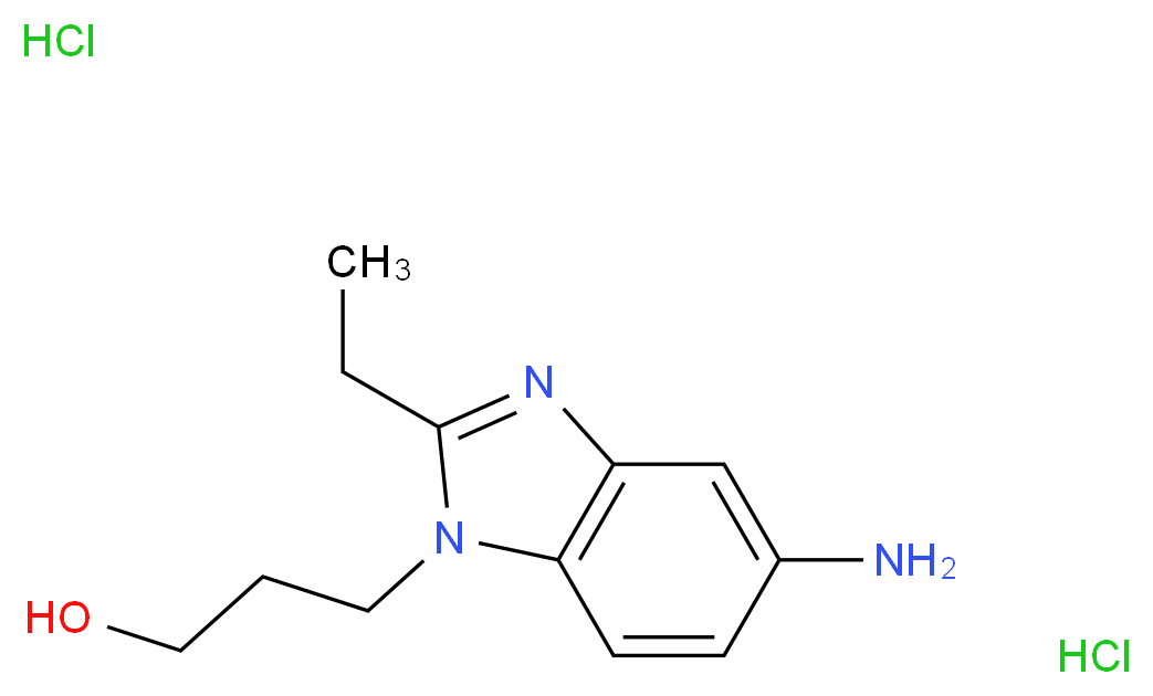 3-(5-Amino-2-ethyl-benzoimidazol-1-yl)-propan-1-ol dihydrochloride_分子结构_CAS_)