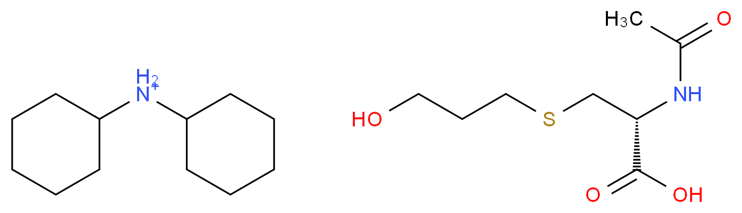 (2R)-2-acetamido-3-[(3-hydroxypropyl)sulfanyl]propanoic acid; N-cyclohexylcyclohexanaminium_分子结构_CAS_14369-42-7