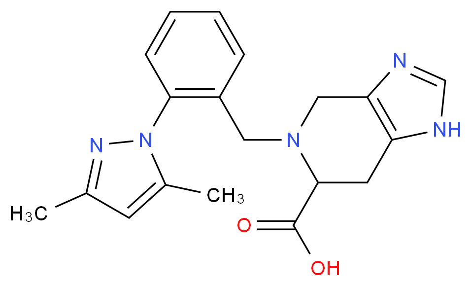 5-[2-(3,5-dimethyl-1H-pyrazol-1-yl)benzyl]-4,5,6,7-tetrahydro-1H-imidazo[4,5-c]pyridine-6-carboxylic acid_分子结构_CAS_)