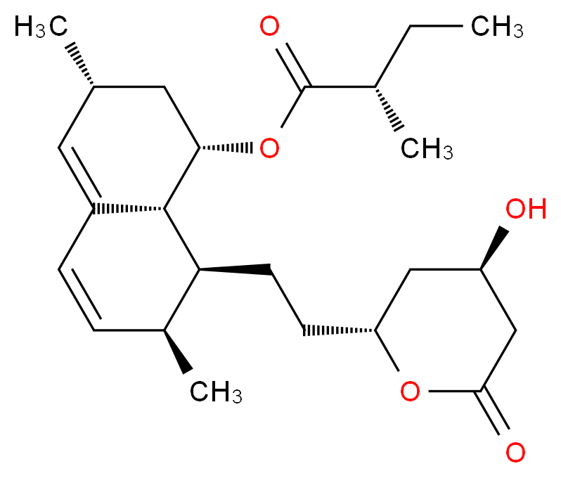 (1S,3R,7S,8S,8aR)-8-{2-[(2R,4R)-4-hydroxy-6-oxooxan-2-yl]ethyl}-3,7-dimethyl-1,2,3,7,8,8a-hexahydronaphthalen-1-yl (2S)-2-methylbutanoate_分子结构_CAS_75330-75-5