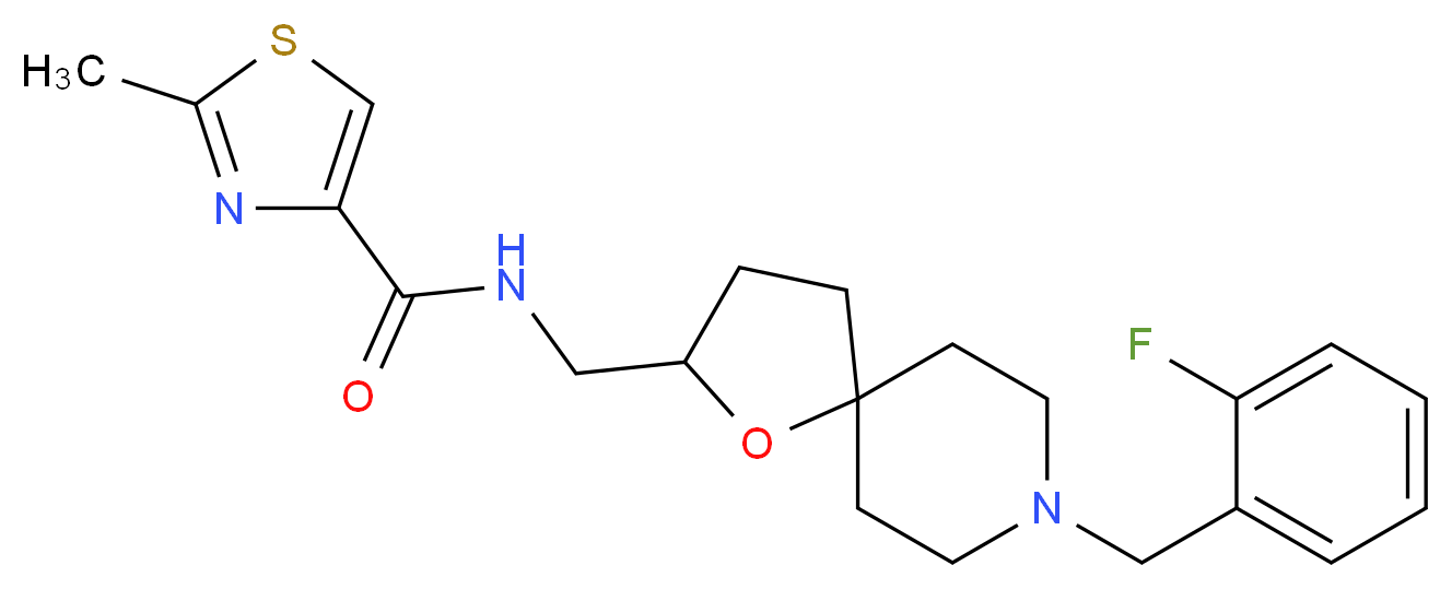 N-{[8-(2-fluorobenzyl)-1-oxa-8-azaspiro[4.5]dec-2-yl]methyl}-2-methyl-1,3-thiazole-4-carboxamide_分子结构_CAS_)