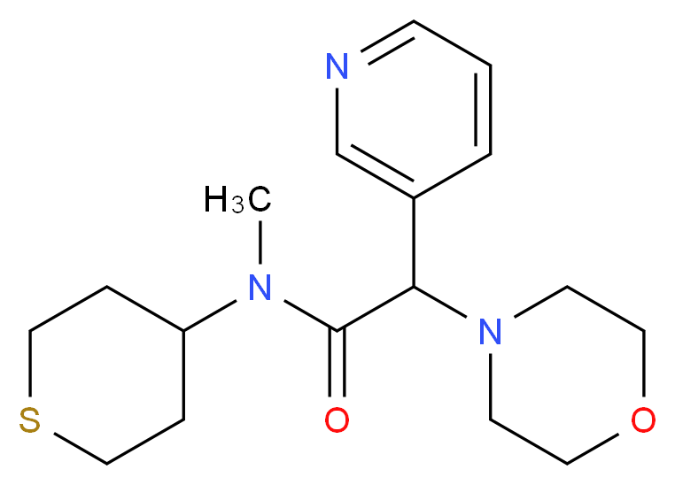 N-methyl-2-(4-morpholinyl)-2-(3-pyridinyl)-N-(tetrahydro-2H-thiopyran-4-yl)acetamide_分子结构_CAS_)