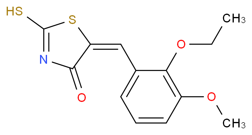 (5E)-5-(2-Ethoxy-3-methoxybenzylidene)-2-mercapto-1,3-thiazol-4(5H)-one_分子结构_CAS_669747-24-4)