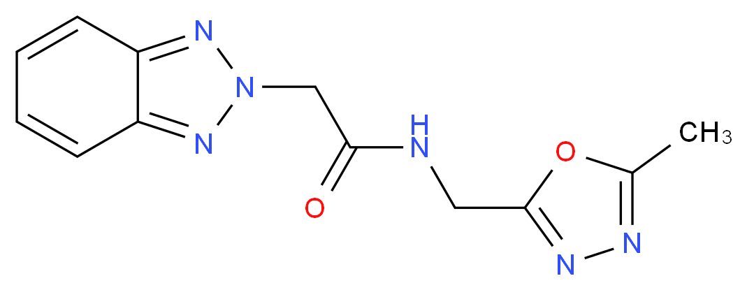 2-(2H-1,2,3-benzotriazol-2-yl)-N-[(5-methyl-1,3,4-oxadiazol-2-yl)methyl]acetamide_分子结构_CAS_)