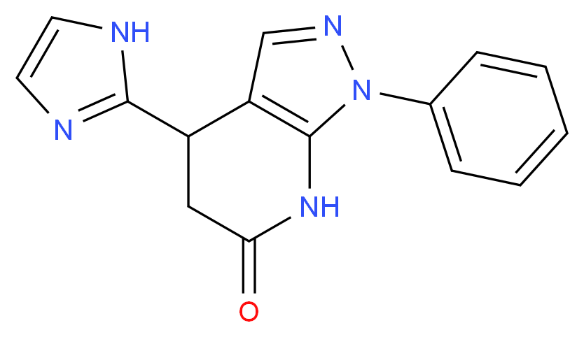 4-(1H-imidazol-2-yl)-1-phenyl-1,4,5,7-tetrahydro-6H-pyrazolo[3,4-b]pyridin-6-one_分子结构_CAS_)