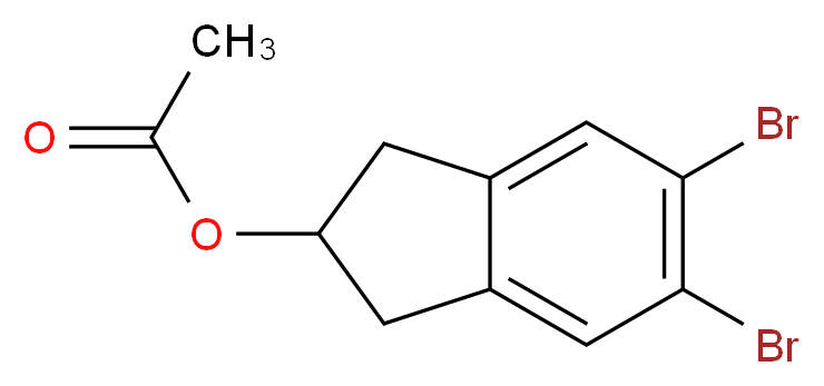 5,6-dibromo-2,3-dihydro-1H-inden-2-yl acetate_分子结构_CAS_862135-55-5