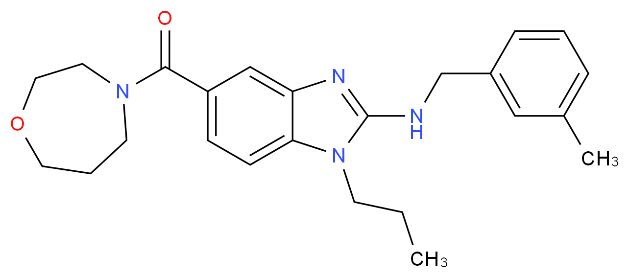 N-(3-methylbenzyl)-5-(1,4-oxazepan-4-ylcarbonyl)-1-propyl-1H-benzimidazol-2-amine_分子结构_CAS_)
