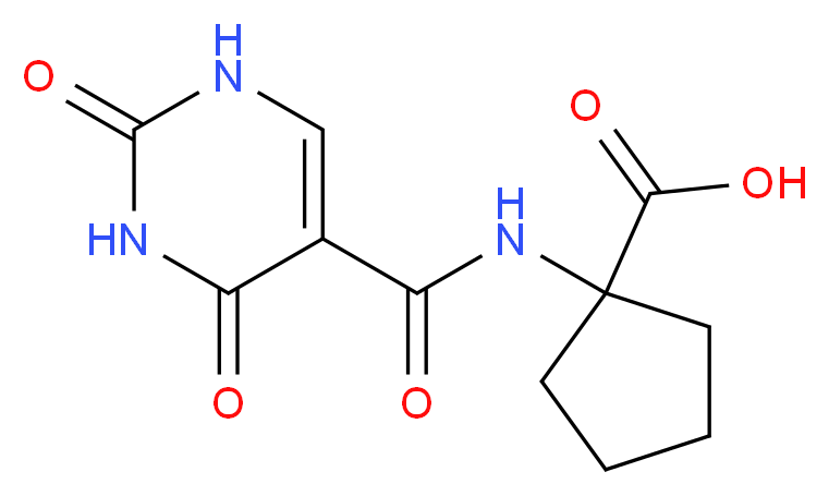 1-{[(2,4-dioxo-1,2,3,4-tetrahydropyrimidin-5-yl)carbonyl]amino}cyclopentanecarboxylic acid_分子结构_CAS_)