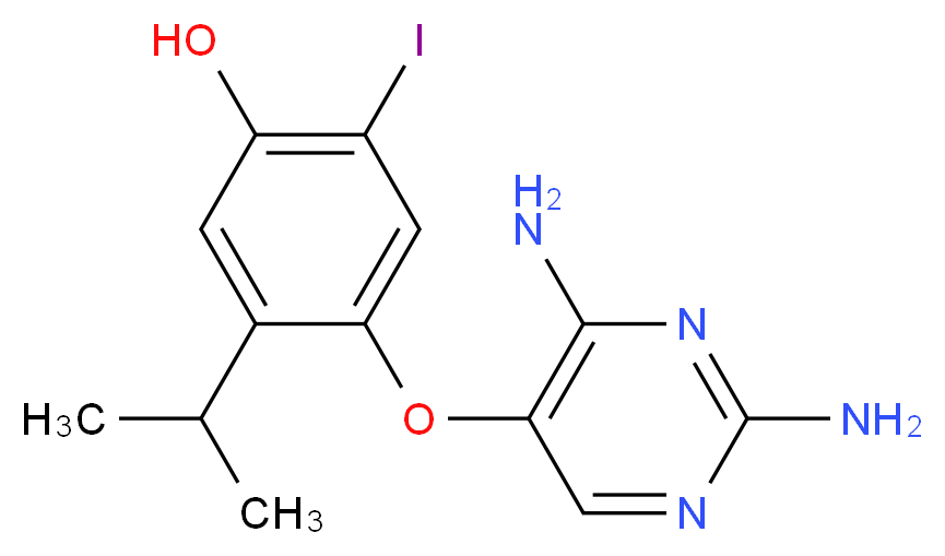4-(2,4-diaminopyrimidin-5-yloxy)-2-iodo-5-isopropylphenol_分子结构_CAS_865304-65-0)