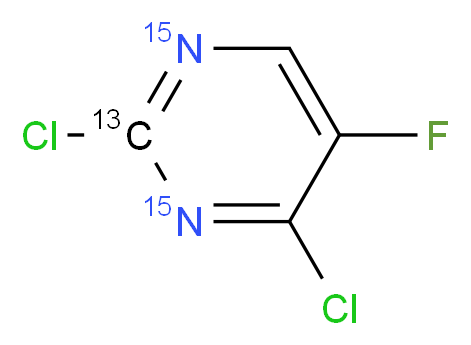 2,4-Dichloro-5-fluoropyrimidine-2-13C,15N2_分子结构_CAS_1293994-86-1)