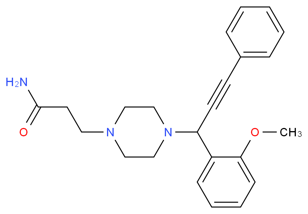 3-{4-[1-(2-methoxyphenyl)-3-phenylprop-2-yn-1-yl]piperazin-1-yl}propanamide_分子结构_CAS_)