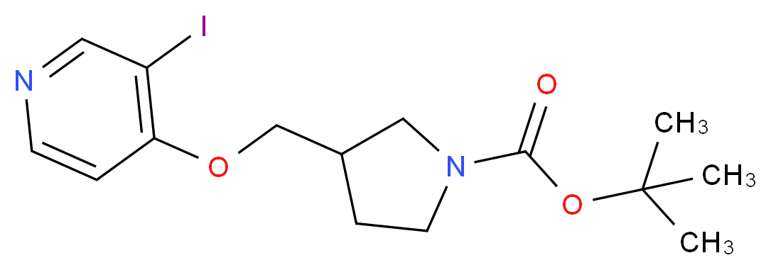 tert-Butyl 3-((3-iodopyridin-4-yloxy)methyl)pyrrolidine-1-carboxylate_分子结构_CAS_)