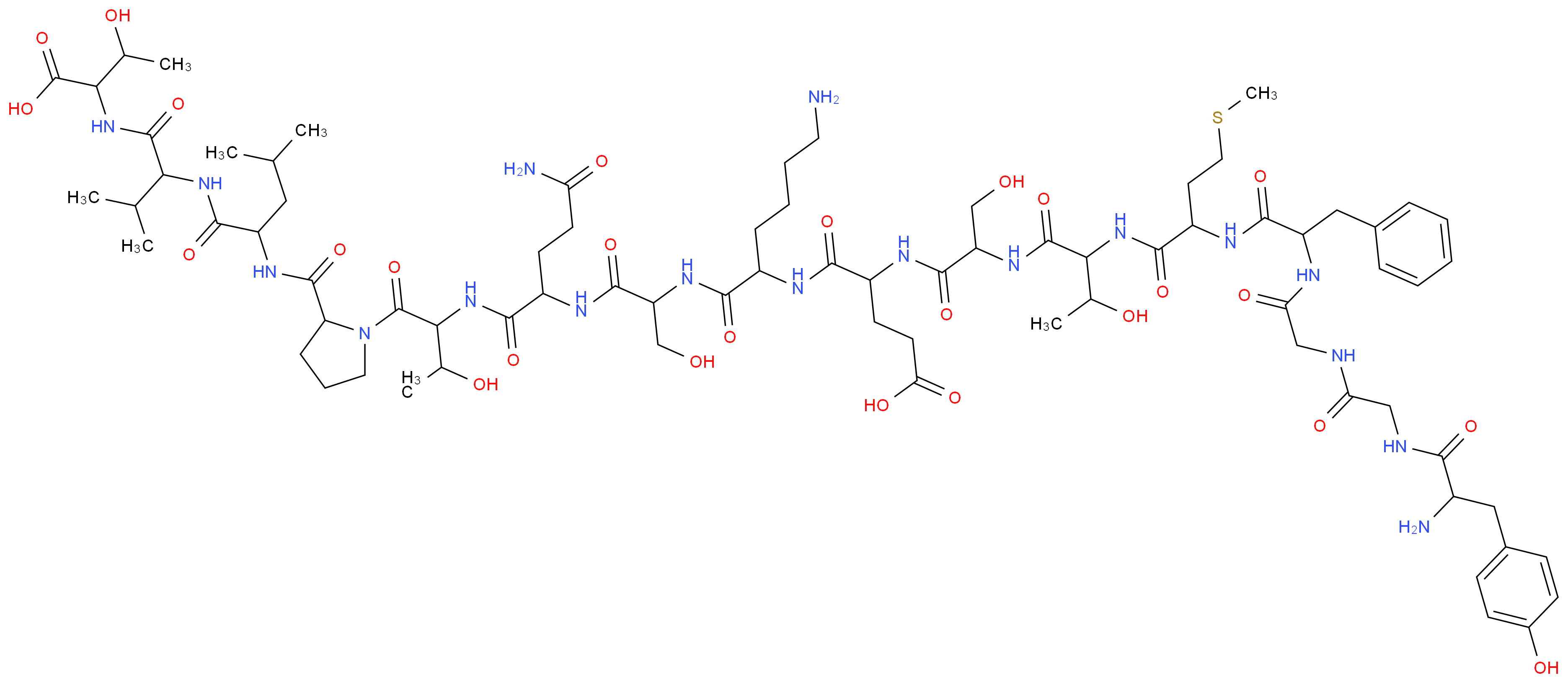 4-{[5-amino-1-({1-[(3-carbamoyl-1-{[1-(2-{[1-({1-[(1-carboxy-2-hydroxypropyl)carbamoyl]-2-methylpropyl}carbamoyl)-3-methylbutyl]carbamoyl}pyrrolidin-1-yl)-3-hydroxy-1-oxobutan-2-yl]carbamoyl}propyl)carbamoyl]-2-hydroxyethyl}carbamoyl)pentyl]carbamoyl}-4-[2-(2-{2-[2-(2-{2-[2-amino-3-(4-hydroxyphenyl)propanamido]acetamido}acetamido)-3-phenylpropanamido]-4-(methylsulfanyl)butanamido}-3-hydroxybutanamido)-3-hydroxypropanamido]butanoic acid_分子结构_CAS_59004-96-5